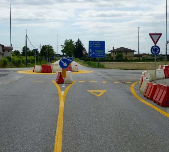 La nuova rotatoria di via San Pio X a Passarella, San Donà di Piave